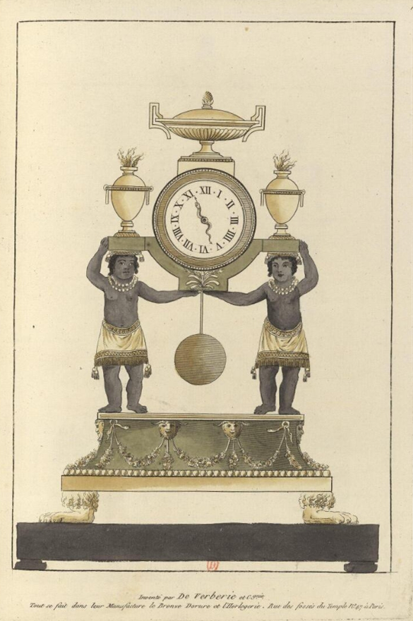 Pendule dite des deux Négrillons soutenant un portique.