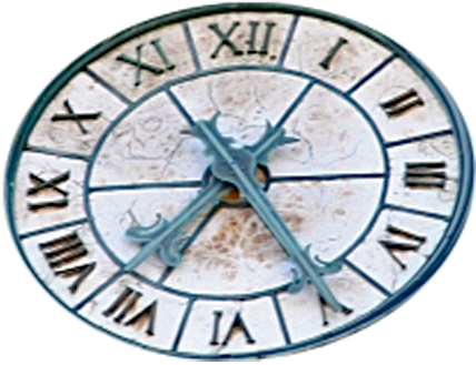 Subtractive roman numeral IV on the dial of a public clock in San Sebastin, c.1740.