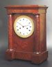 French plumpudding-mahogany (acajou-mouchete) clock 'Lemasurier,Suc. de Gl. LeRoy, rue du Temple No. 115 a Paris'