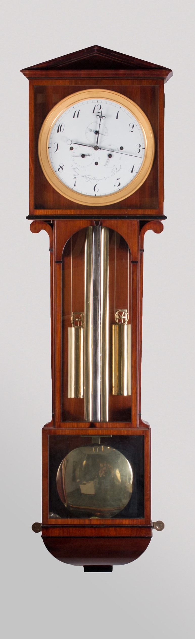 Astronomical Laterndl clock by Franz Hitzelberger with 8 days duration, c. 1825.