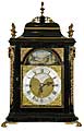 THOMAS GRINNARD LONDON. An ebonised automaton spring clock, c. 1770. Height: 64 cm. 