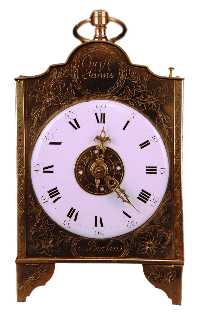 'Pendule d'Officier' with hour strike, alarm and repetition, Germany ca. 1790 Signature: 'Christ Jähns a Berlin'