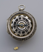 Peter Chapeau, London. Fine silver Coatch watch with alarm.