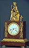 A French Empire ormolu and marble mantel clock, signed: 