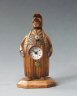 Zappler clock, wooden mascot figure, miniature clock, Paris  circa 1880.