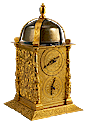 An antique German tabernacle clock (Türmchenuhr) c. 1590.