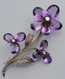 Brooch/Pendant/Haircomb set with amethyst